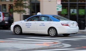 A Blue Top taxicab in Clarendon