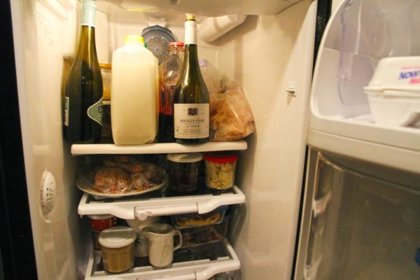 A refrigerator, post-Thanksgiving