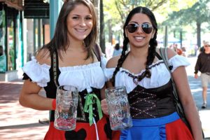 Two attendees at the Shirlington Oktoberfest (photo courtesy Capitol City Brewing Company)