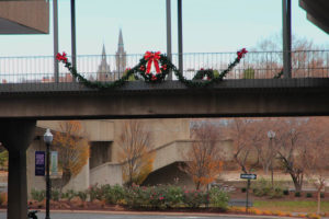 Holiday decorations in Rosslyn