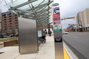 Super Stop bus stop at Columbia Pike and Walter Reed Drive
