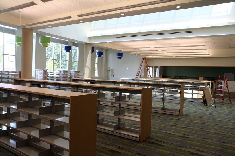 Wakefield High School's media center and library