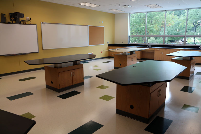 A biology lab at the new Wakefield High School