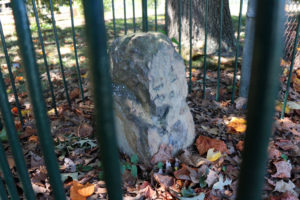 Boundary stone at Carlin Springs Elementary