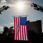 Flag at Saturday's 9/11 Memorial 5K race (photo by maryva2)