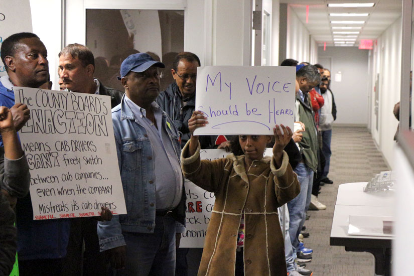 Arlington taxi drivers occupy County Board office
