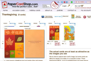 A screenshot of PaperCardShop.com