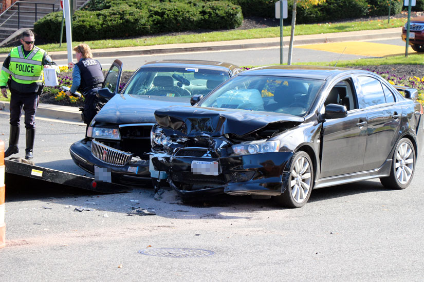 Two-car crash in front of Virginia Hospital Center