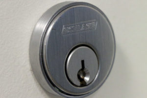A deadbolt lock