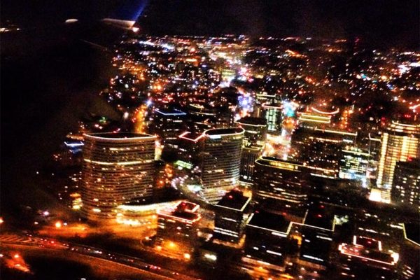 Rosslyn as seen from a flight arriving at Reagan National Airport (photo courtesy Brad G.)