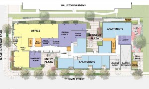Overhead diagram of The Springs apartment building proposal