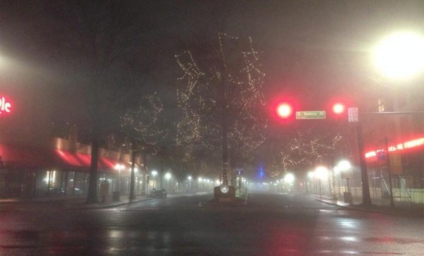 Dense fog in Shirlington (photo courtesy @SBDSLLC)