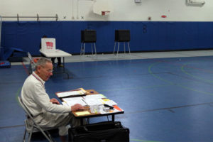 The polling place at Barrett Elementary School is slow for the 2014 special election