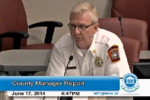 Arlington Fire Chief James Schwartz presents to the County Board