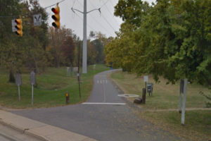 Site of the proposed bike park on the W&OD Trail (Photo via Google Maps)