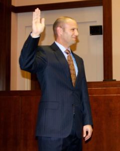 School Board member Noah Simon is sworn in in 2013 (photo via Facebook)
