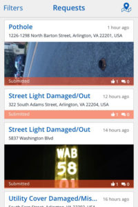 Screenshot of the ArlingtonVA iPhone app