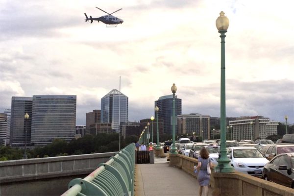 Helicopter over the Key Bridge