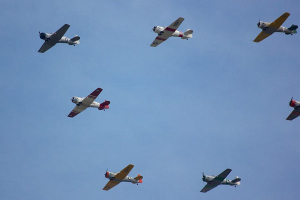 World War II-era aircraft flyover on Sunday (Flickr pool photo by Keith Hall)