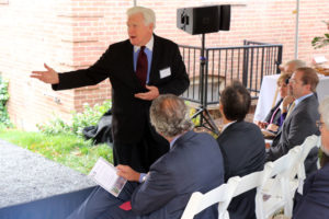 Rep. Jim Moran speaks to the crowd at the groundbreaking for the Union at Queen apartments