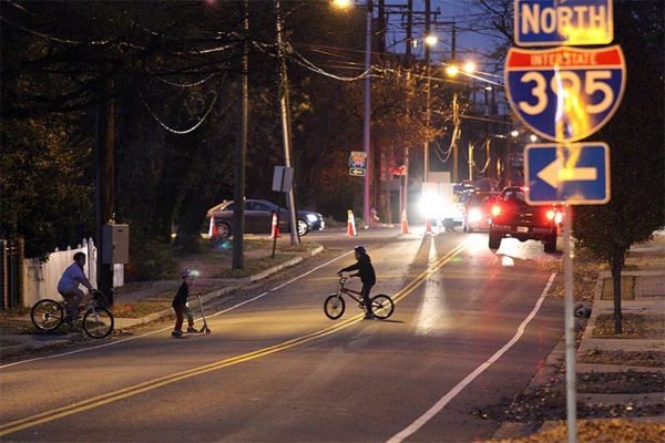Kids playing on Arlington Ridge Road during a road closure on 11/25/14