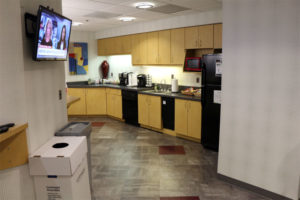 Eastern Foundry's kitchen and break room