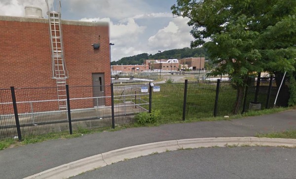 Water Pollution Control Plant and fence (photo via Google Maps)