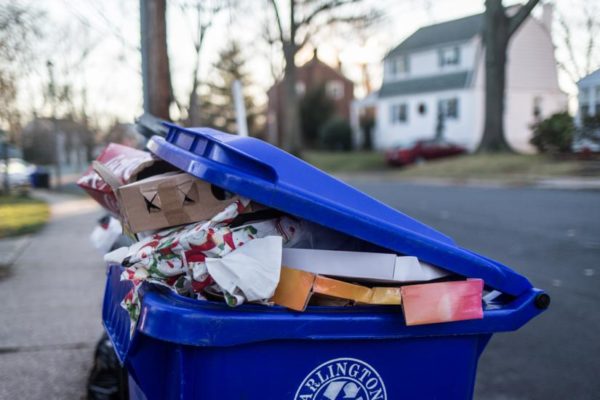Post-Christmas recycling bin (Flickr pool photo by Dennis Dimick)