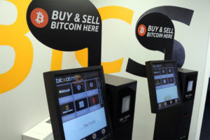 A bitcoin ATM at the BTCS office