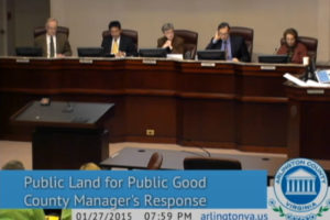 The Arlington County Board discusses the "Public Land for Public Good" initiative's future