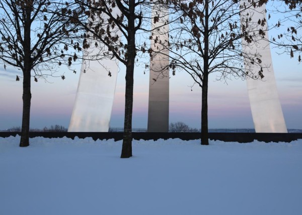 Snowy sunset at the Air Force Memorial (photo courtesy @TheBeltWalk)