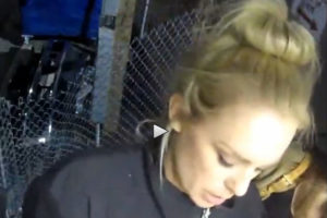 ESPN reporter Britt McHenry on video at Advanced Towing (image via LiveLeak)