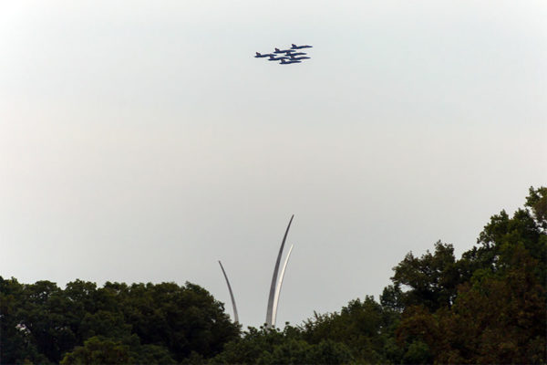 Blue Angels over the Air Force Memorial on Sunday