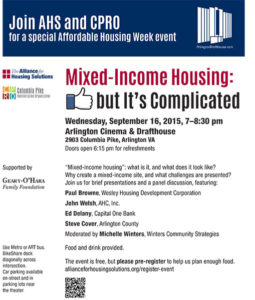 Mixed income housing discussion flyer