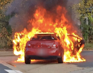 Car fire in the Barcroft neighborhood on 10/23/15 (photo courtesy ACPD)