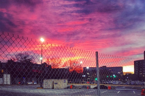 Colorful sunset, as seen from the Costco parking lot in Pentagon City (Flickr pool photo by Dennis Dimick)