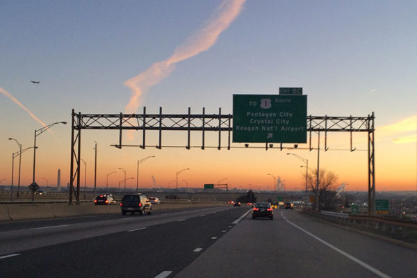 I-395 near the Pentagon at dawn