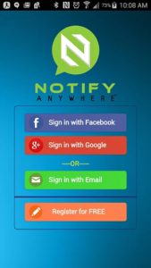 Notify AnyWhere launched app
