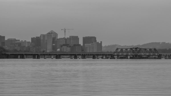 Gray skies over Rosslyn and the Potomac (Flickr pool photo by John Sonderman)