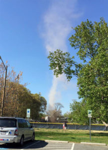 Apparent dust devil during youth baseball game at Quincy Field (photo courtesy Harold Andersen)