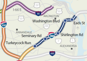 I-395 Express Lanes map