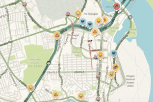 Waze map for part of Arlington