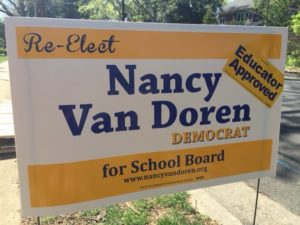 Nancy Van Doren sign