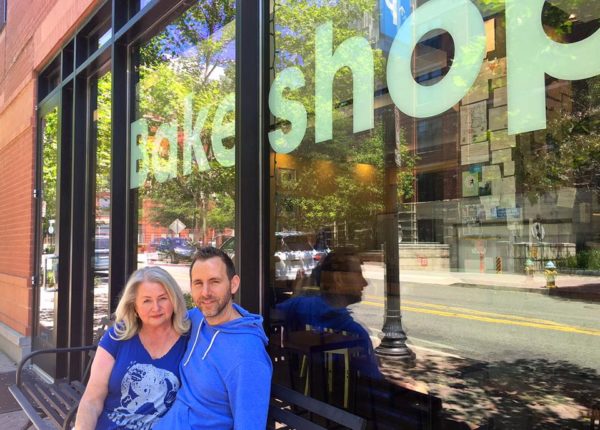 Linda and Justin Stegall outside of Bakeshop in Clarendon (photo via Facebook)