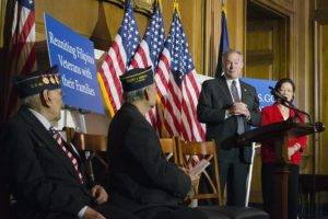Virginia Senator Tim Kaine delivers a speech