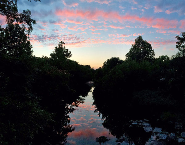 Sunset over Four Mile Run in Shirlington