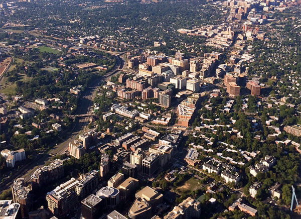Aerial view of the Rosslyn-Ballston corridor
