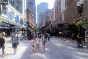 Pedestrian-only street in Boston, as seen in a County Board report