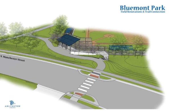 Planned baseball field at Bluemont Park