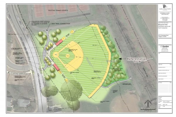 Planned baseball field at Bluemont Park
